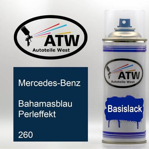 Mercedes-Benz, Bahamasblau Perleffekt, 260: 400ml Sprühdose, von ATW Autoteile West.